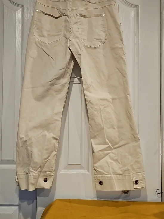 Veronica Beard Marley Convertible Leg High Rise Utility Pant Ecru Sz 29 - Picture 9 of 13